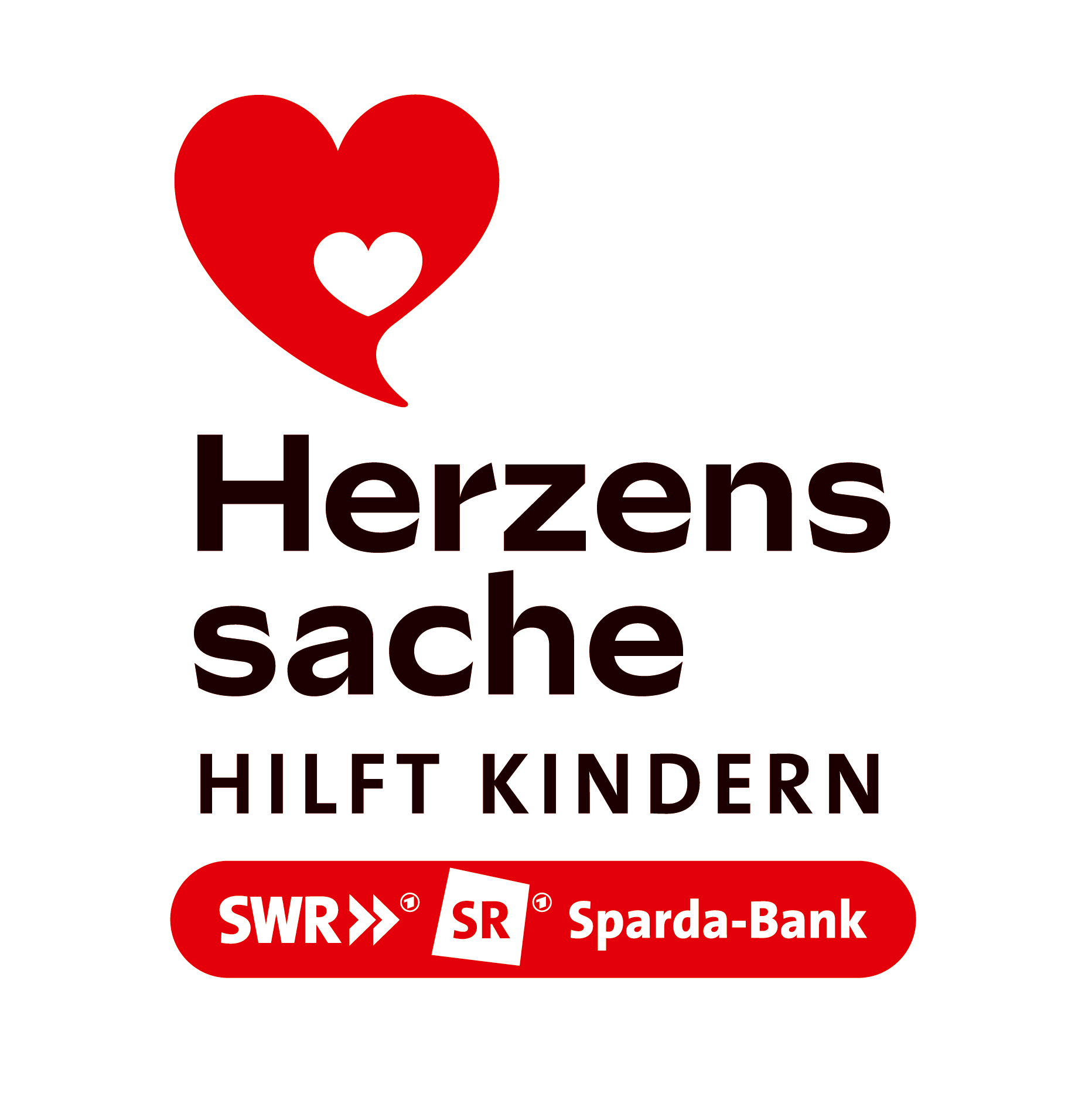 Logo Herzenssache hilft Kindern: SWR, SR, Sparda-Bank